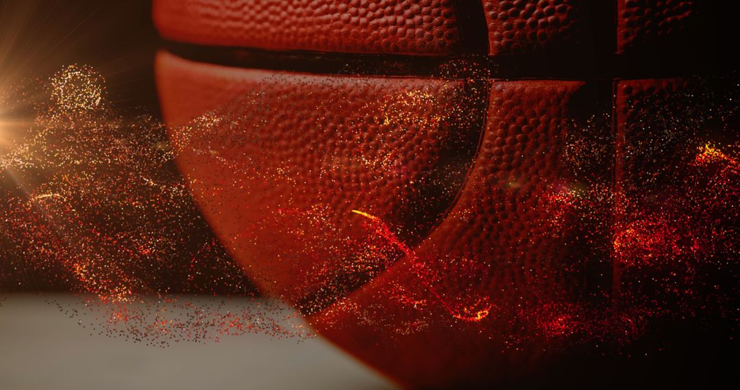 Dynamic Basketball Vortex with Glowing Particles