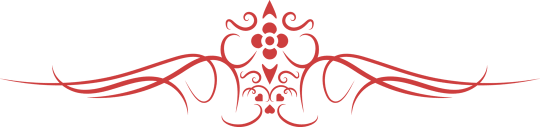 Red Abstract Ornamental Divider on Transparent Background