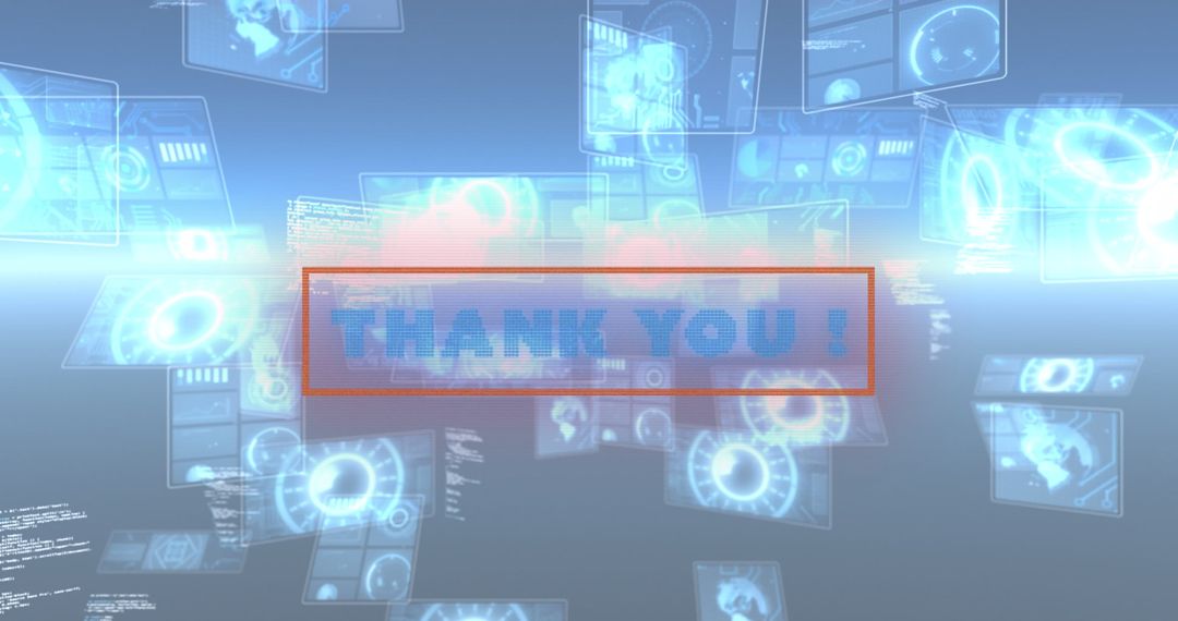 Abstract Thank You with Digital Data Concept Background