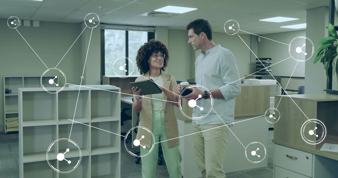 Collaboration and Data Sharing in Modern Office with Digital Connectivity