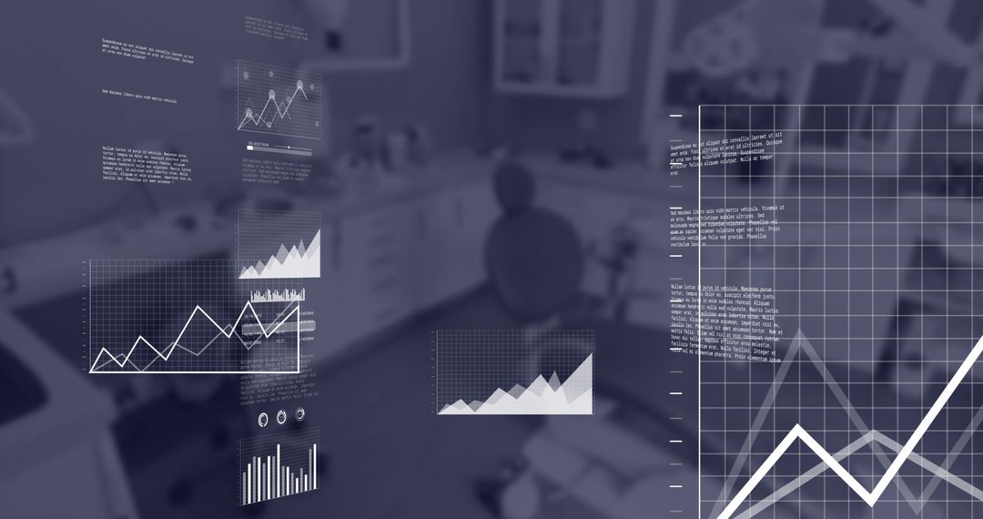 Data And Graphs Overlayed on Office Background