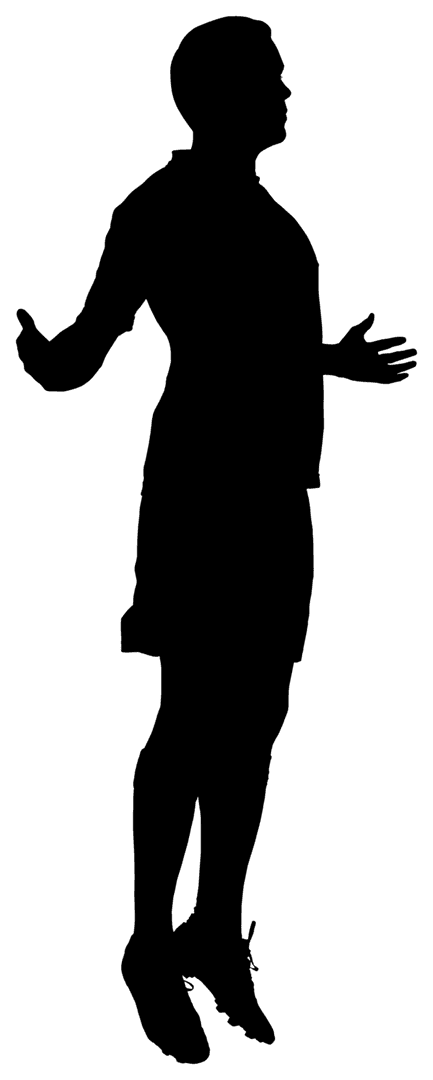 Silhouette of Man Jumping High on Transparent Background