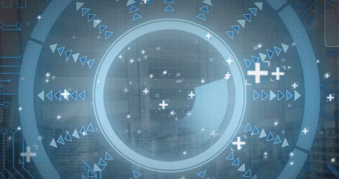 Futuristic Digital Interface with Concentric Rings