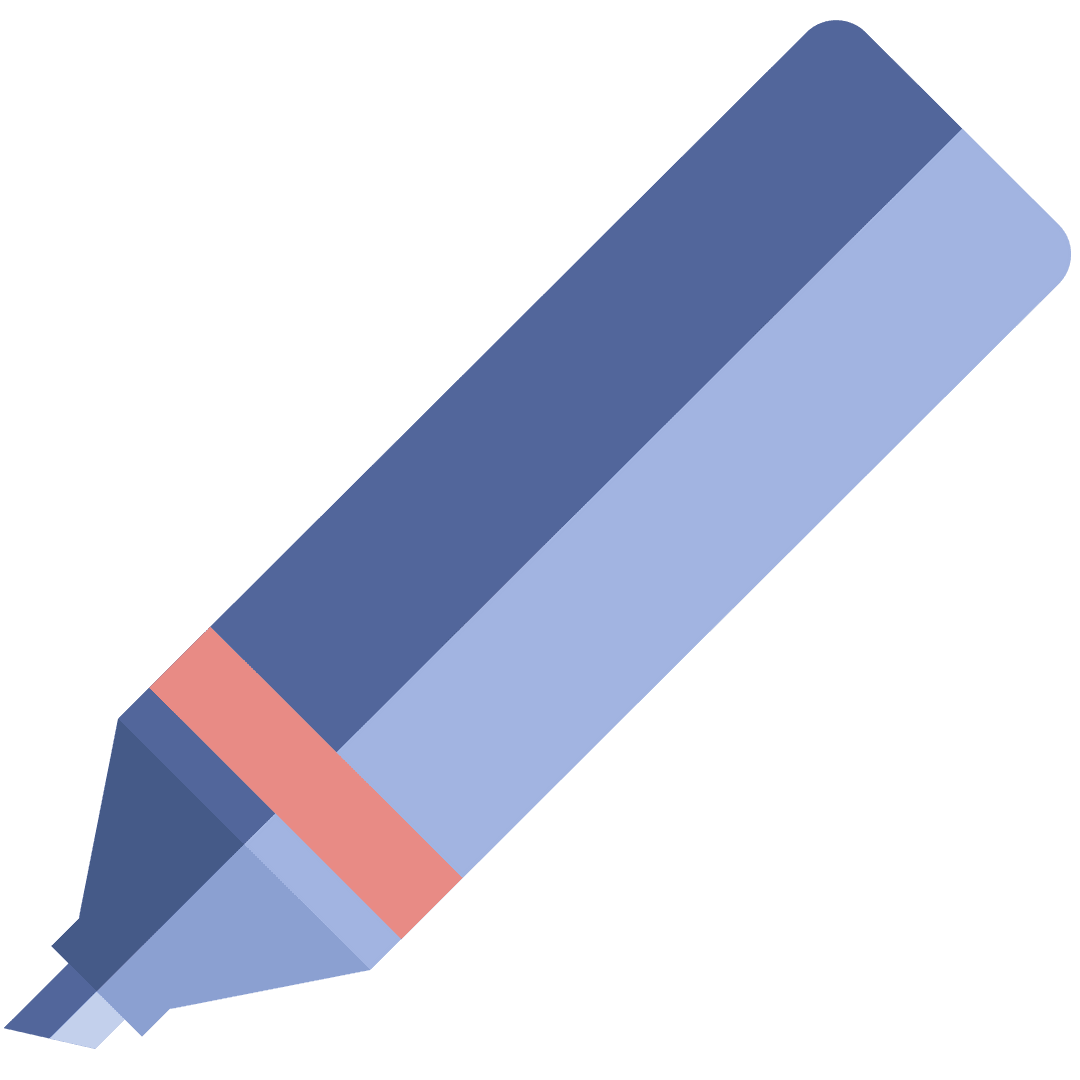 Blue Marker Vector Illustration on Transparent Background