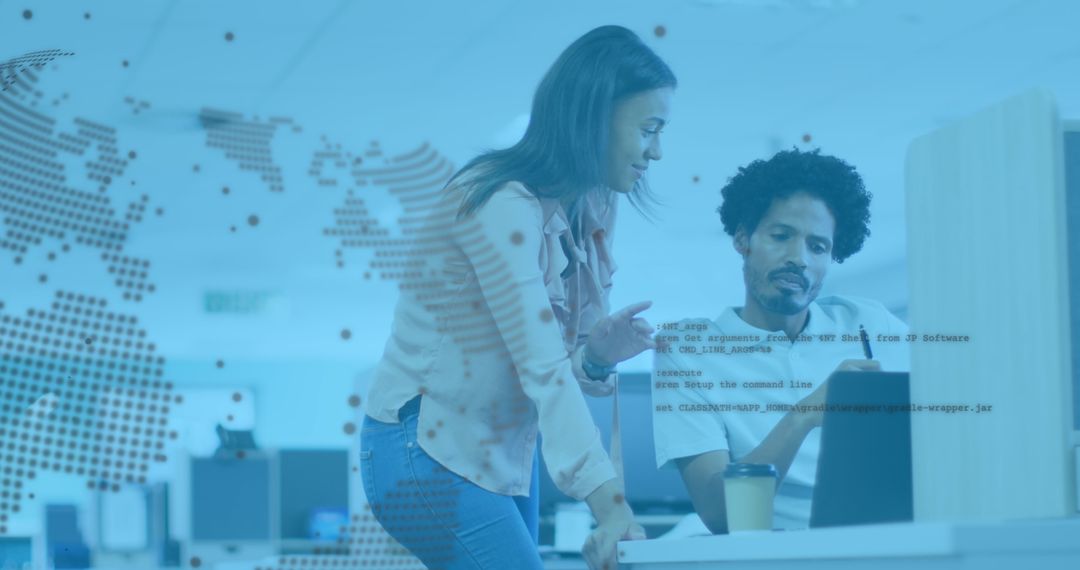 Global Business Trends Analysis with a Diverse Team in Office