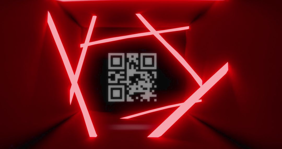 Dynamic QR Code with Red Neon Light Effects