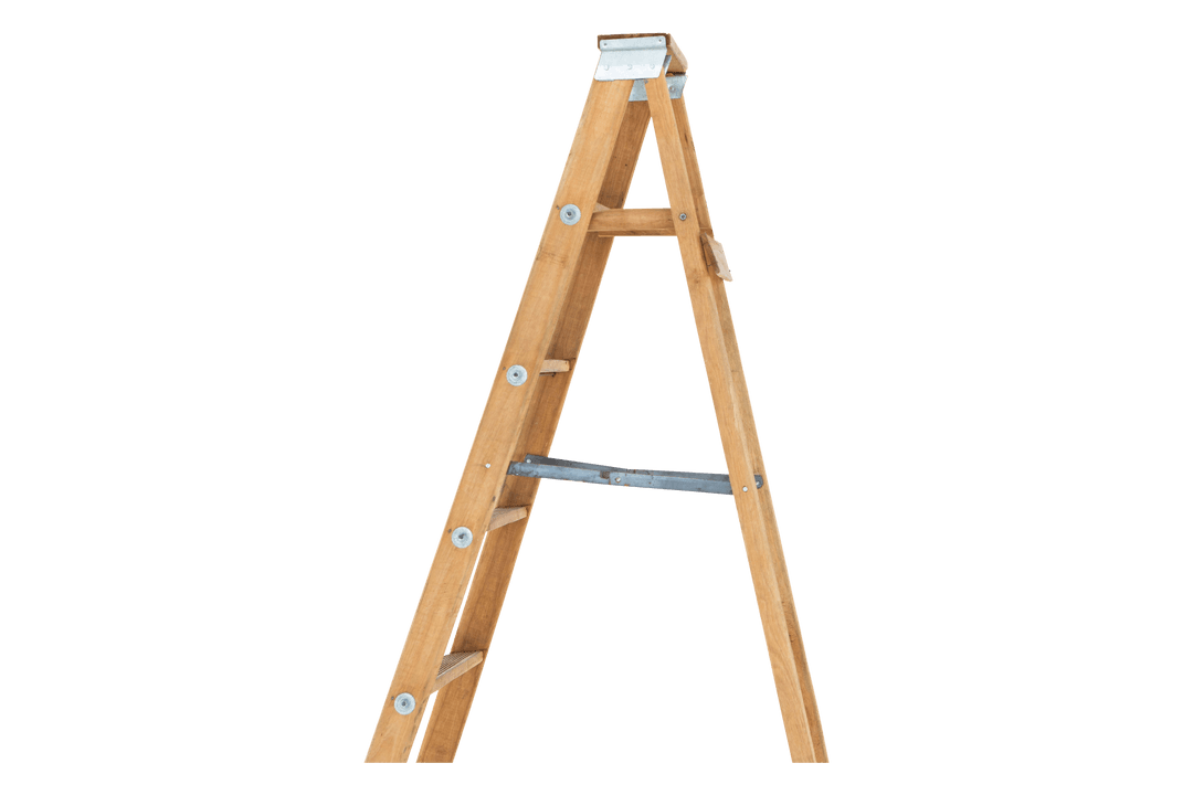 Transparent Isolated Wooden Step Ladder Tools and DIY