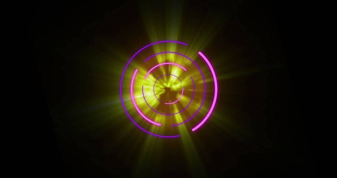 Glowing Abstract Neon Circles with Radiant Light
