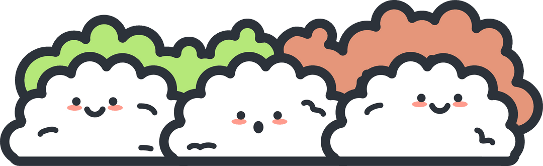 Smiling Cartoon Cauliflower Vegetables with Happy Faces Concurrent colorful