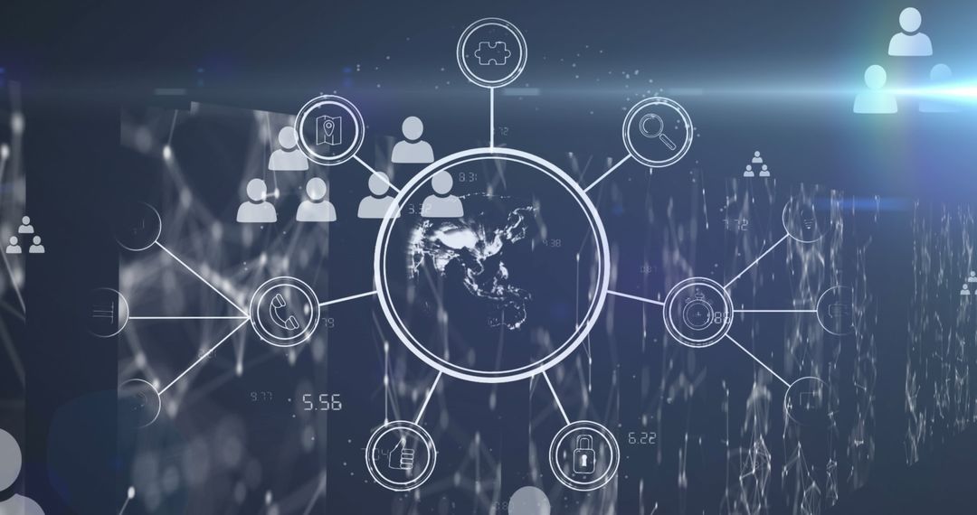 Digital Globe with Data Connections and Network Infographics