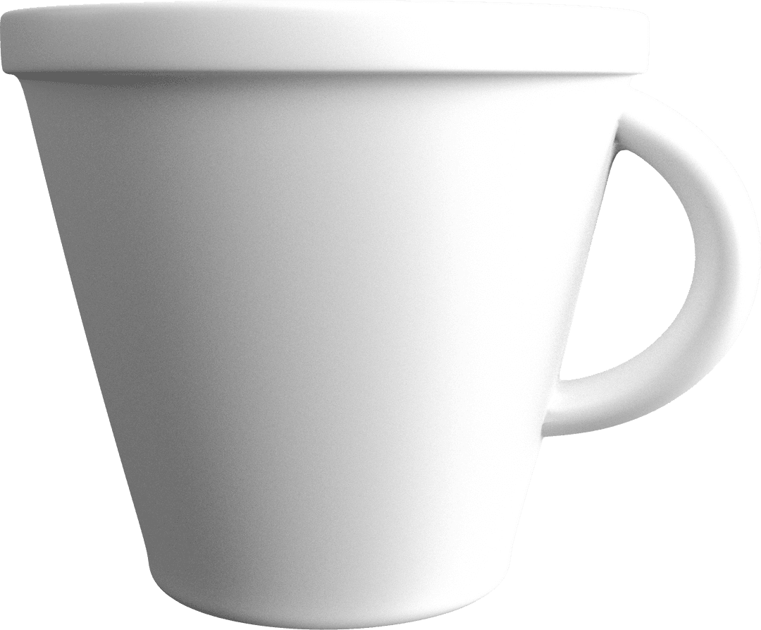 White Mug on Transparent Background Isolated PNG Design