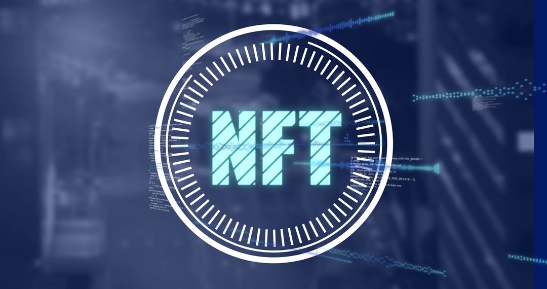 Digital NFT Technology Over Abstract Background