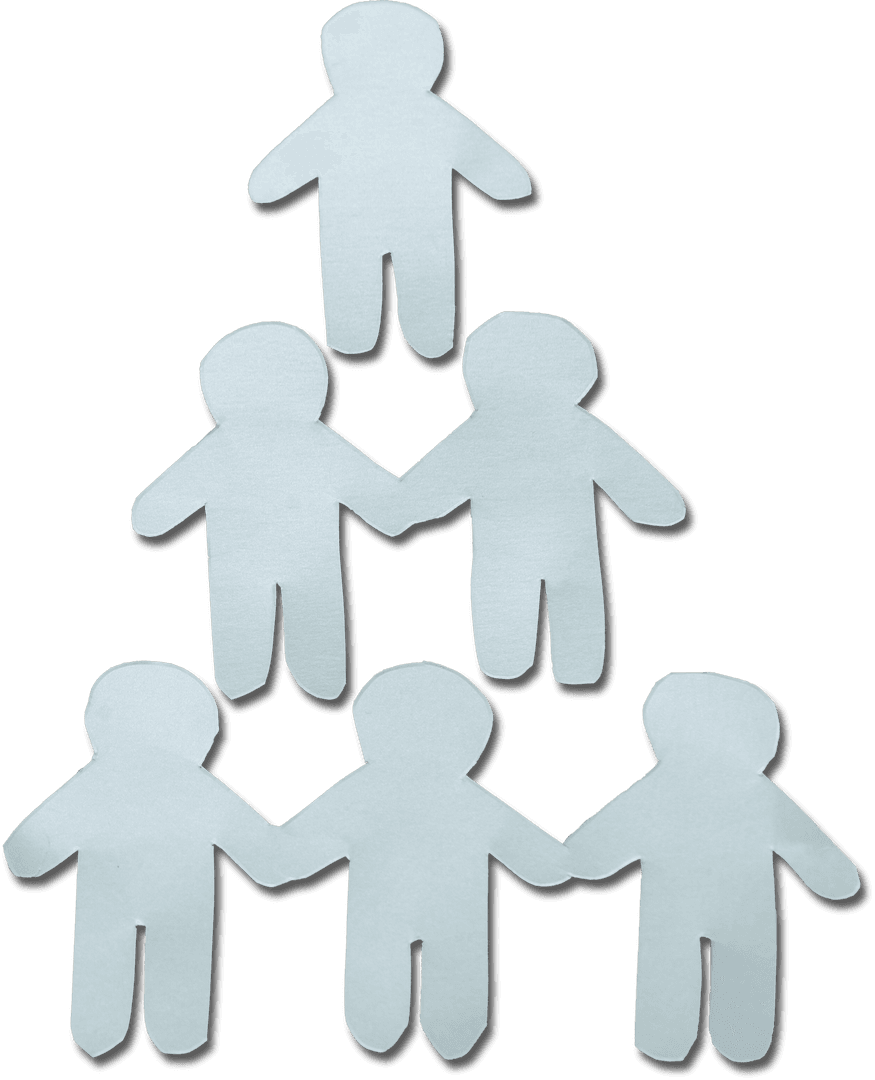 Transparent Human Pyramid Symbol Illustrating Teamwork Concept