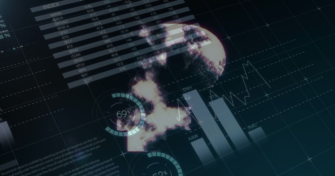 Ruble Symbol Against Digital Data and Global Business Interface