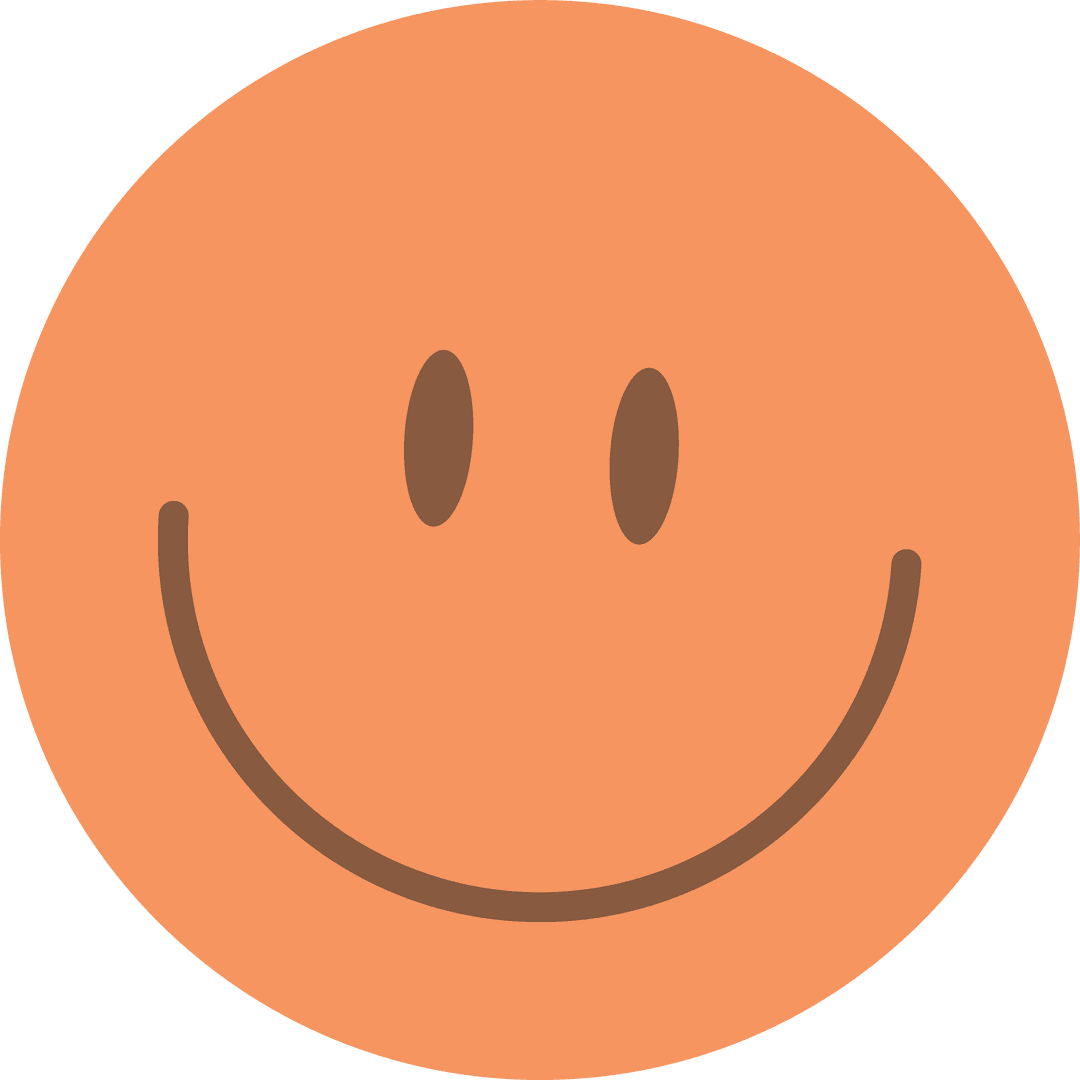 Smiling Face Emoticon on Transparent Orange