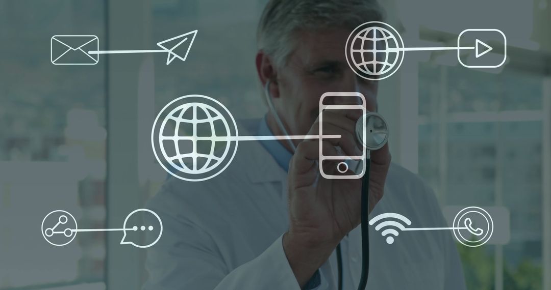 Senior Doctor Integrating Digital Health Technologies with Modern Medicine
