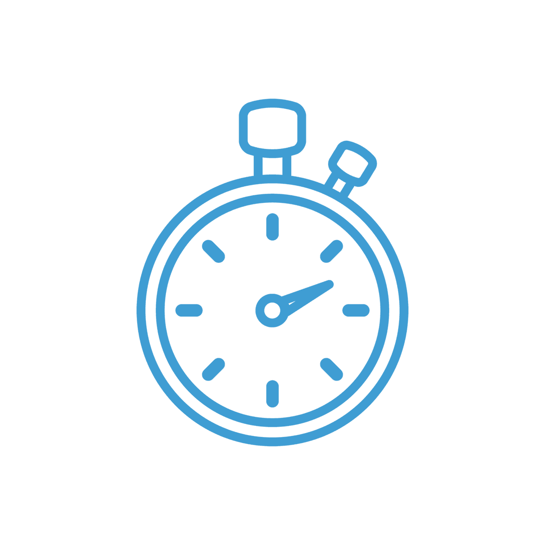 Blue Timer Icon with Transparent Background