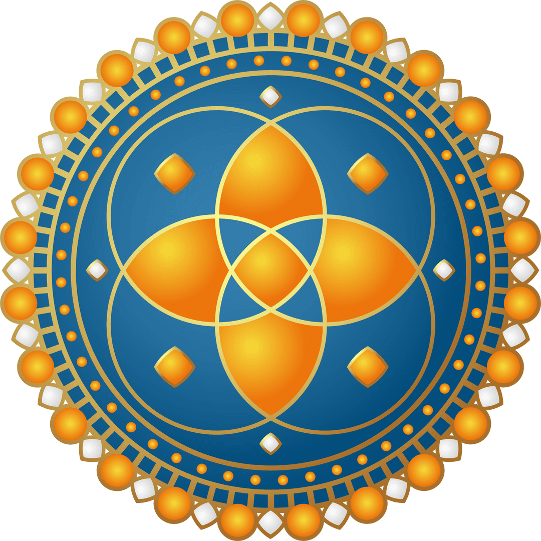 Luxurious Geometric Mandala Art with Transparent Background