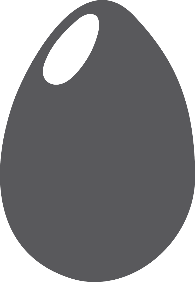 Stylized Transparent Grey Egg Illustration with Copy Space