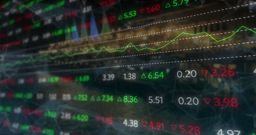 Digital Financial Data on Cityscape Interface