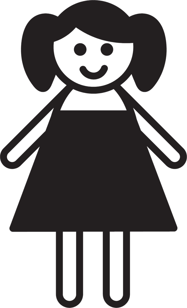 Vector Illustration of Child Icon with Heart on Transparent Background