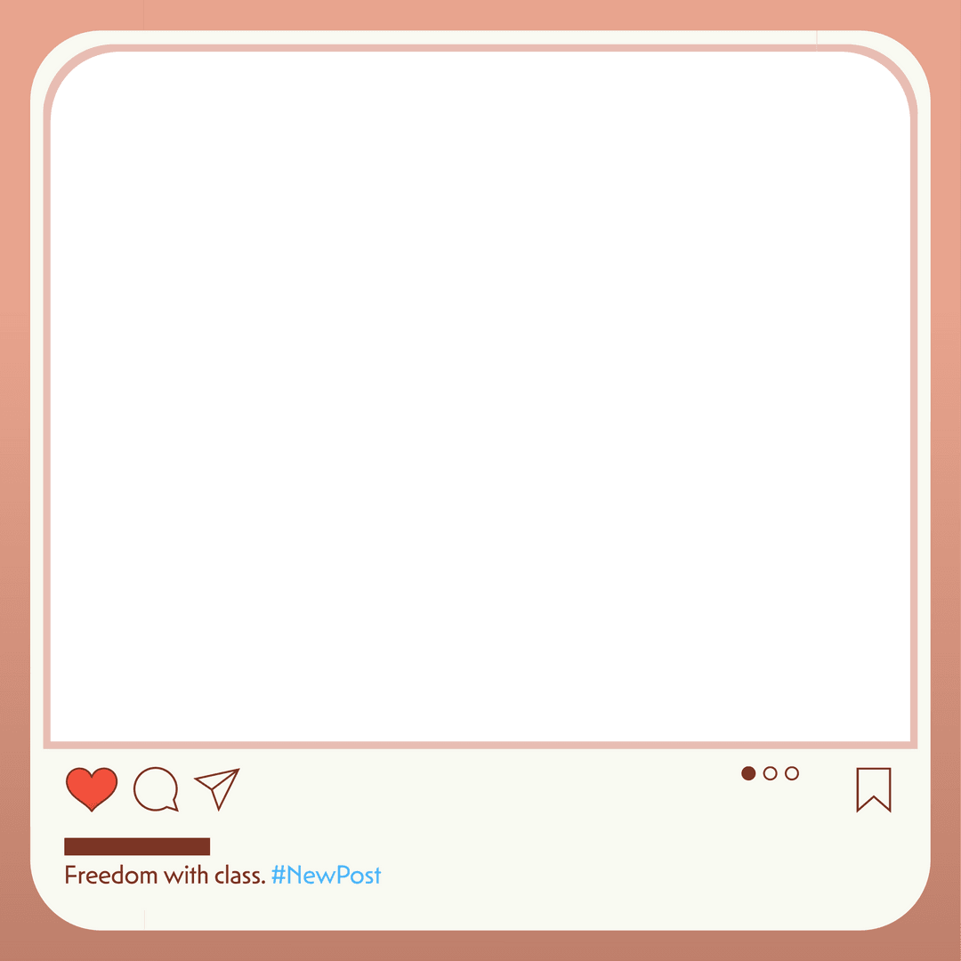 Minimalist Transparent Social Media Post Template with Red Icons