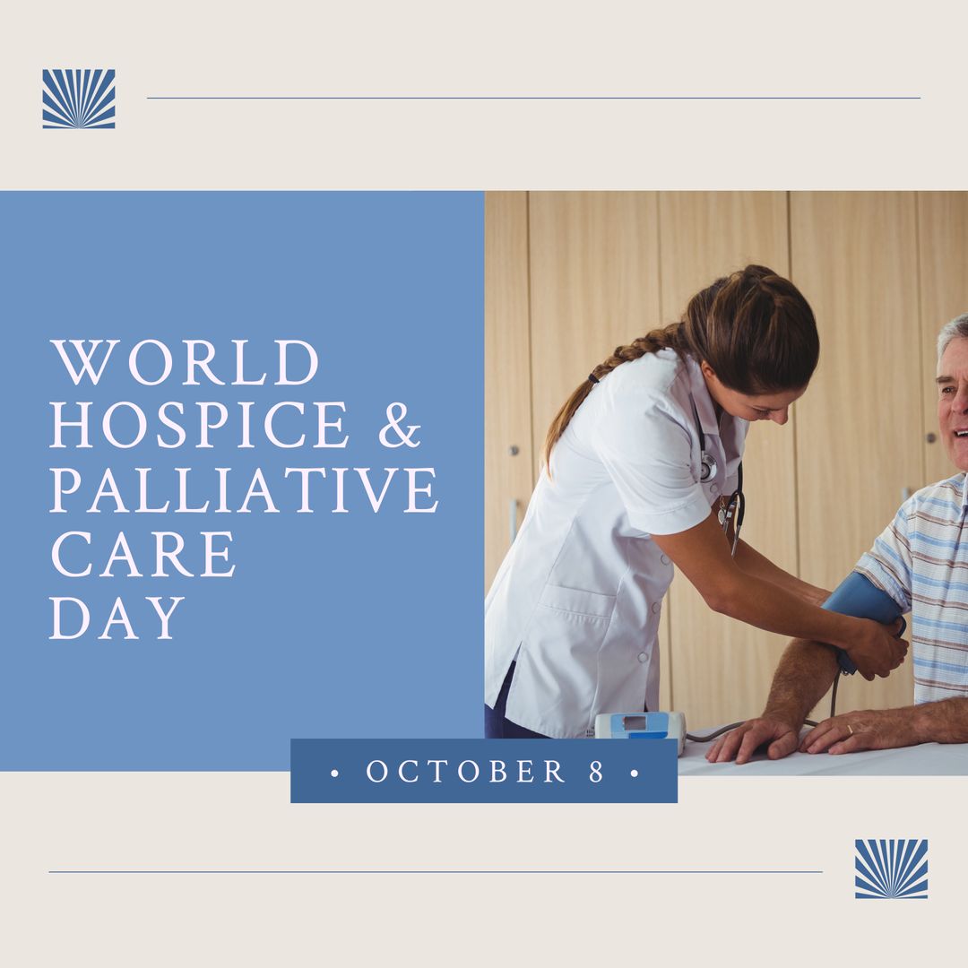 Nurse Assisting Elderly Man for World Hospice and Palliative Care Awareness
