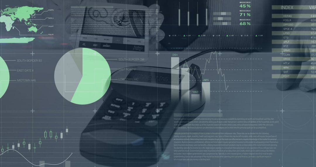 Global Financial Data Analysis and Digital Payment Technology Concept