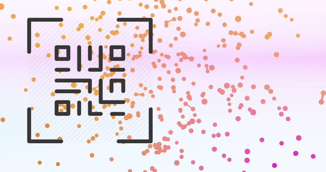 Gradient Background with Abstract QR and Connection Dots