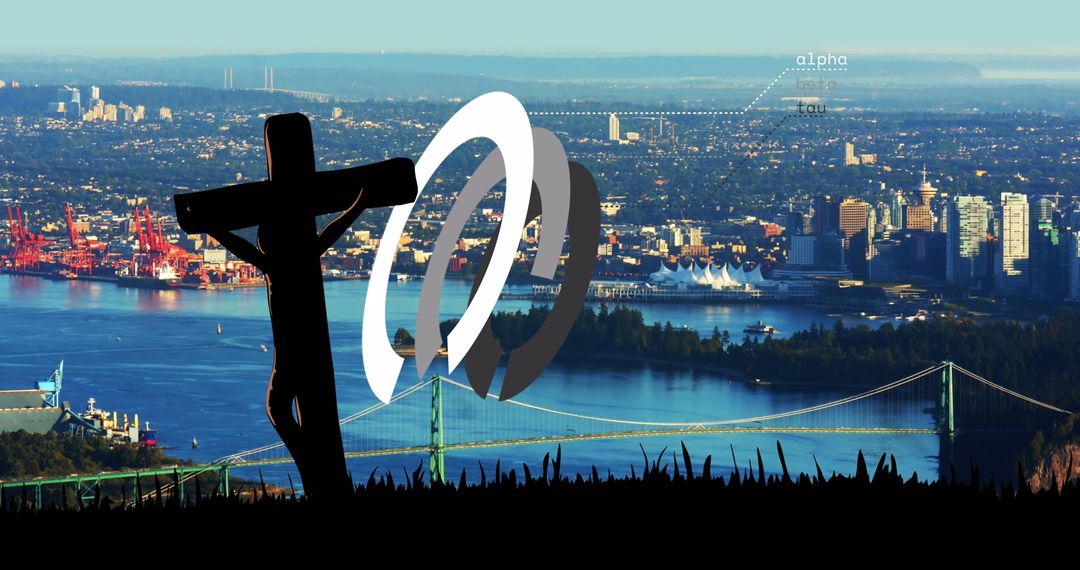 Digital Interface Concept with Cross Over Urban Landscape