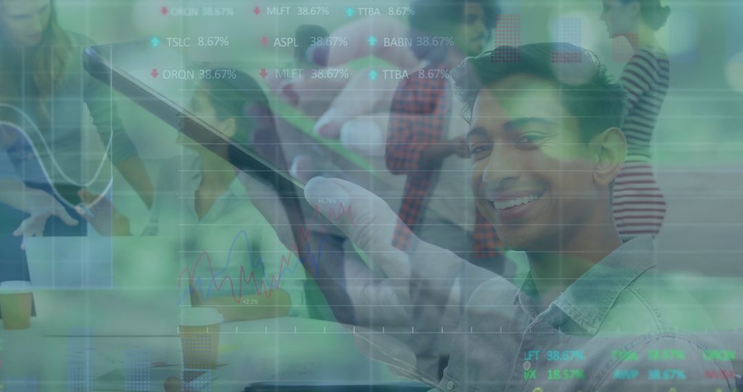 Diverse Business Team Collaborating on Stock Market Strategies