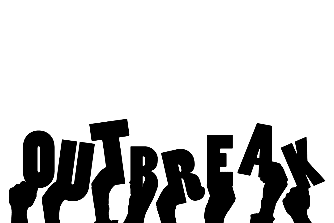 Transparent Hands Holding Outbreak Text Illustration