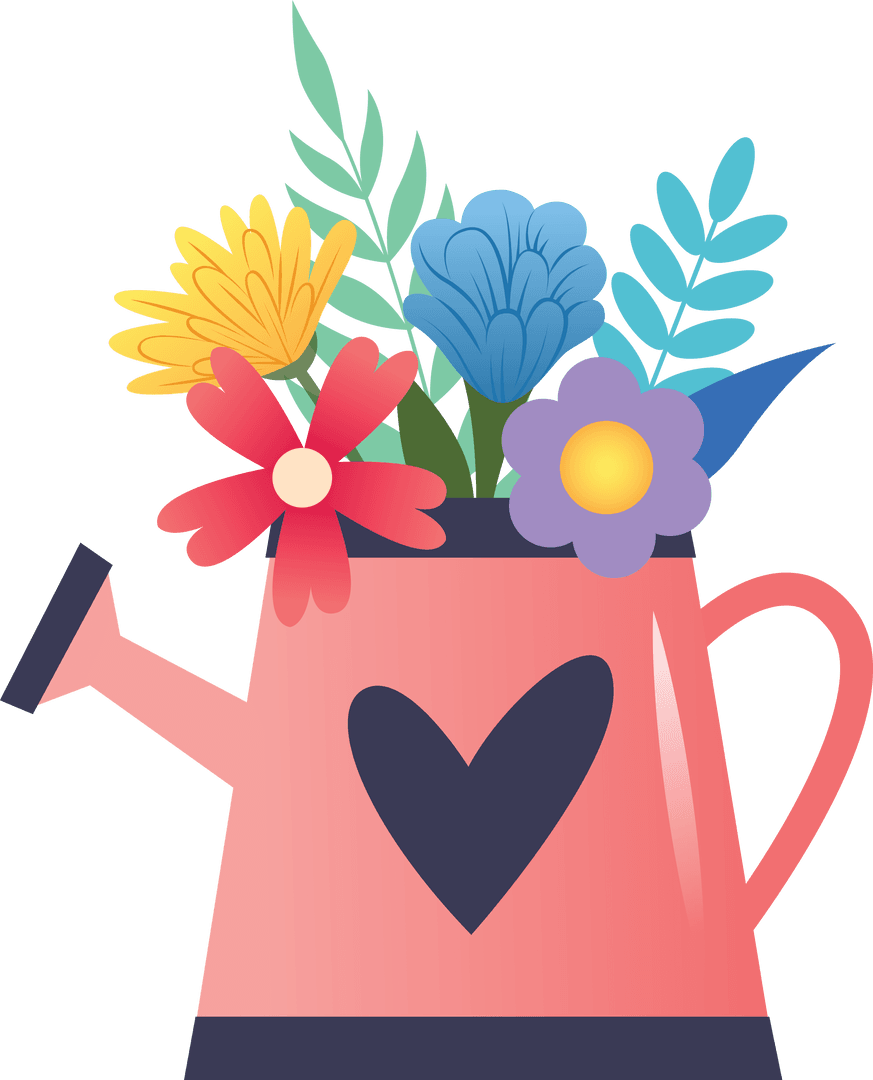 Transparent Watering Can with Flowers for Decorative Designs