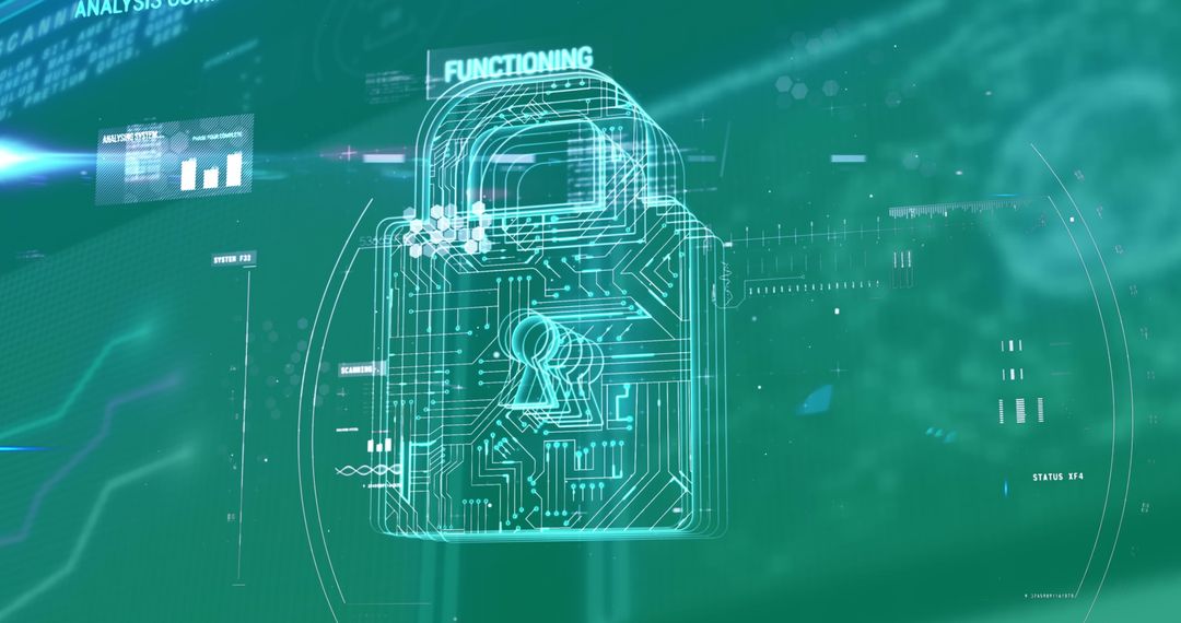 Cybersecurity Digital Lock Concept for Data Protection