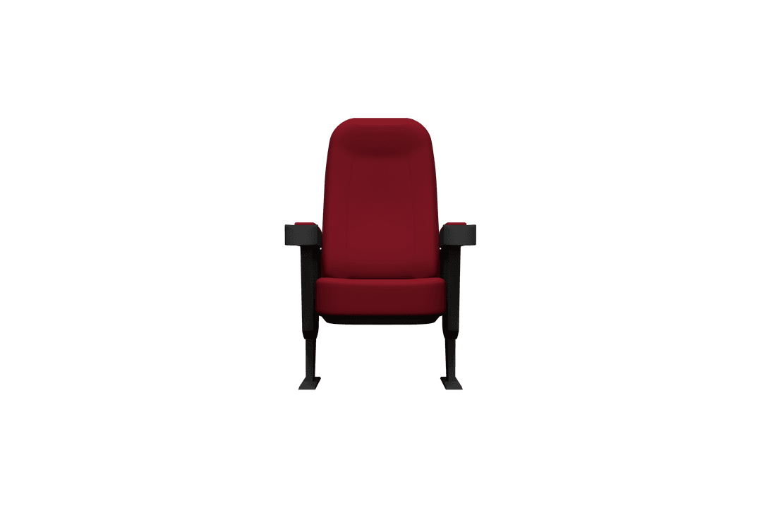 Red Cinema Seat Illustration on Transparent Background for Entertainment Design