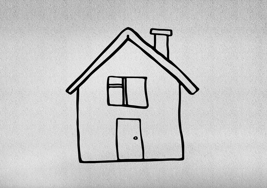 Drawn house shape on grey background - Free Images, Stock Photos and Pictures on Pikwizard.com