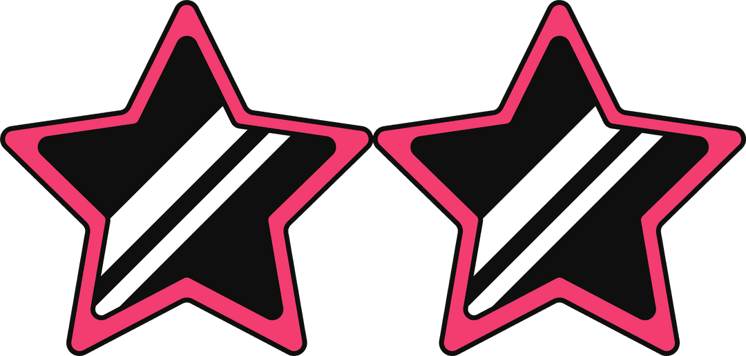 Two Stylized Star Shapes with Transparent Background