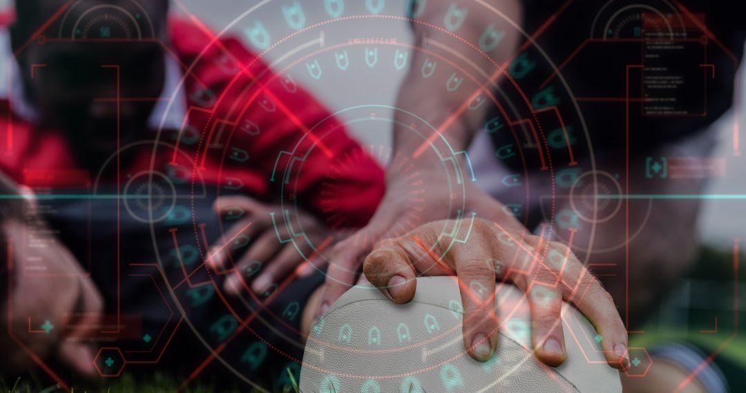 Digital Interface over Rugby Match Action