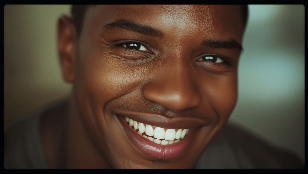 Smiling Man Displaying Positivity in Relaxed Home Atmosphere