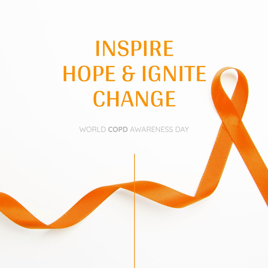 Orange Ribbon COPD Awareness and Encouragement Poster
