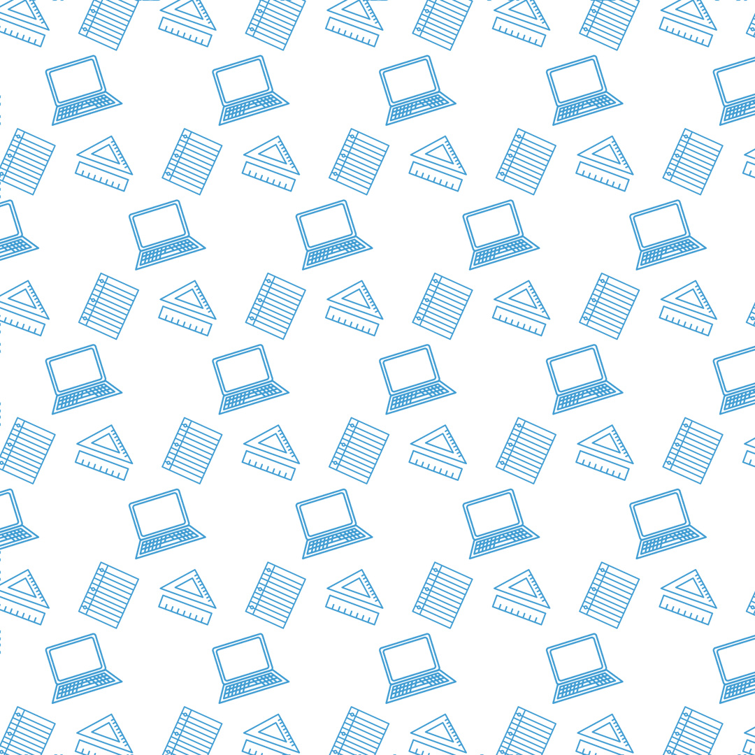 Blue laptops and notebooks pattern on transparent background
