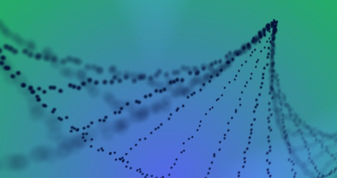 Abstract 3D Blue DNA Strand on Gradient Background