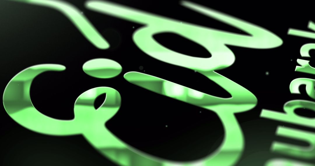 Eid Mubarak Green Text with Crescent Moon and Mosque Illustration