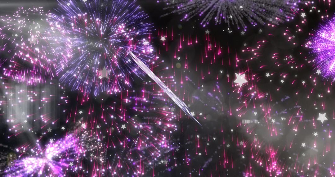 Vibrant Fireworks Display with Happy New Year Text