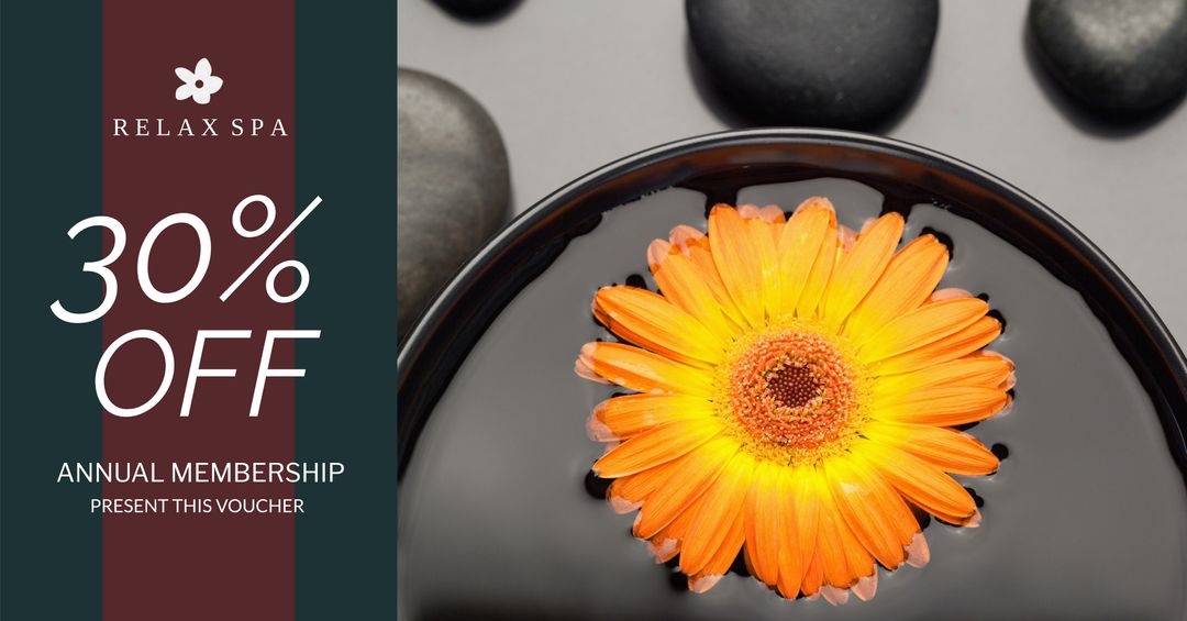 Tranquil Spa Promotion with Floating Orange Flower