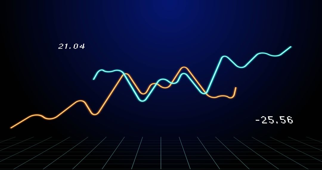 Abstract Financial Graph on Dark Digital Background