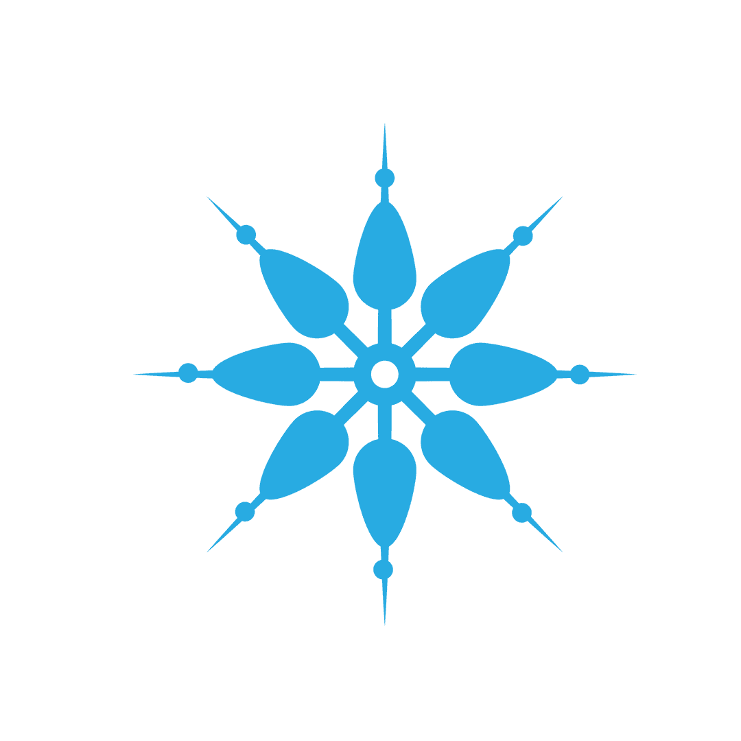 Transparent Blue Digital Snowflake Vector Art Design