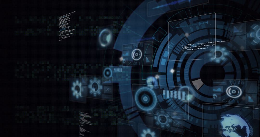 Futuristic Digital Technology Interface with Scope Scanning
