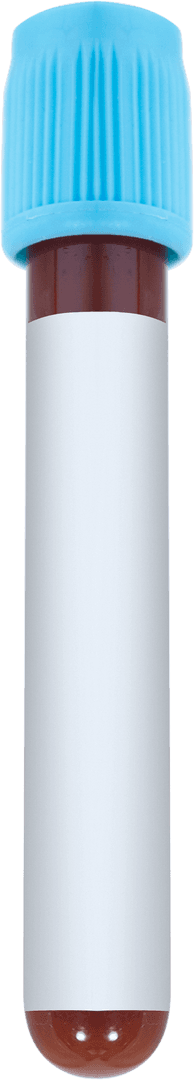 Transparent Blood Test Tube with Blue Cap