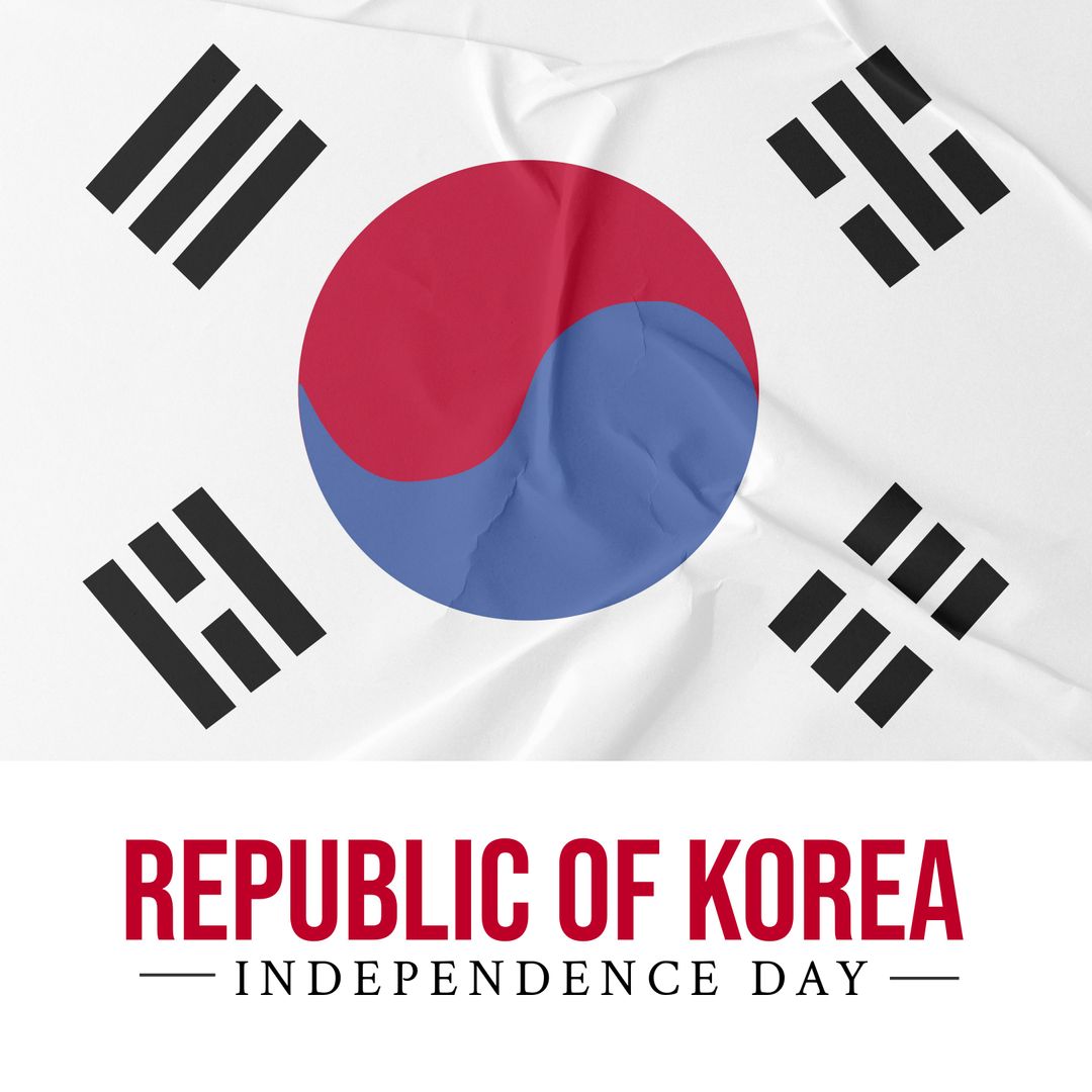 Republic of Korea Independence Day with Flag Design
